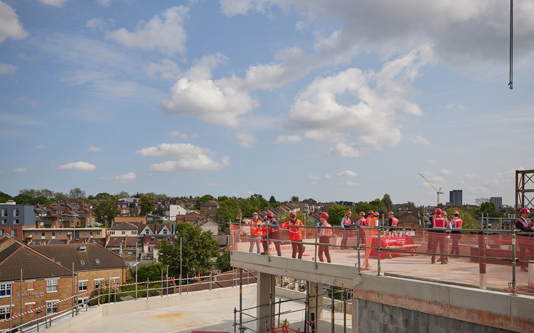 ‘Topping out’ ceremony marks major progress for Pocket Living’s 100% affordable scheme